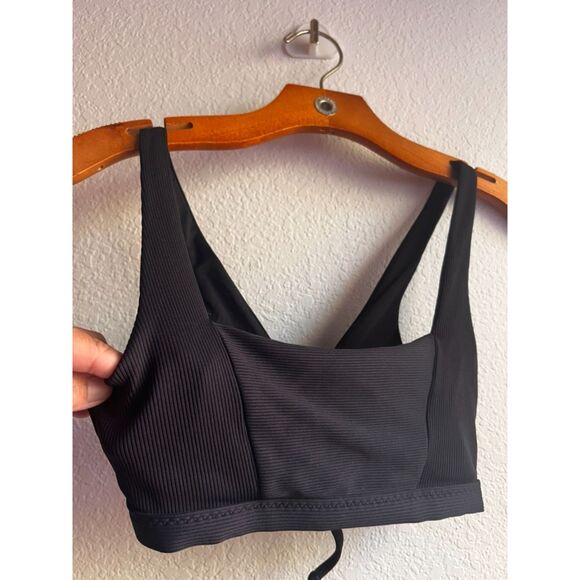 Becca by Rebecca Virtue Olivia Square-Neck Swim Top - Black - Size Medium - Picture 7 of 9